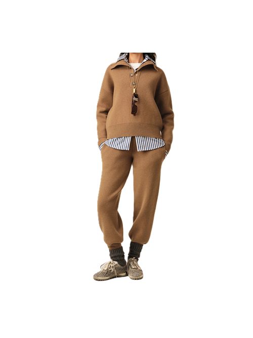 high buttoned collar sweater Ami Paris | UKS885.KN0192.280 CAMEL